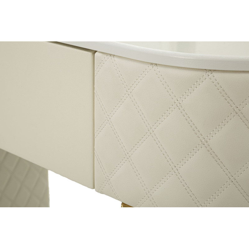 Toeletta Sharon Panna Con Puff cm 120x40x75 (misura Puff ø36x39)