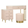 Toeletta Sharon Rosa Con Puff cm 120x40x75 (misura Puff ø36x39)