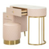 Toeletta Sharon Rosa Con Puff cm 120x40x75 (misura Puff ø36x39)