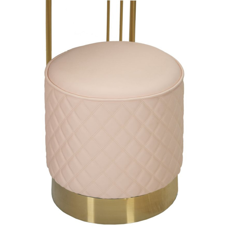 Toeletta Sharon Rosa Con Puff cm 120x40x75 (misura Puff ø36x39)