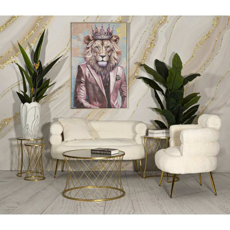 Tavolinetti Noah Gold Set 4 Pz cm ø 70x45-47x54,5-36x50-28x45