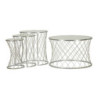 Tavolinetti Noah Silver Set 4 Pz cm ø 70x45-47x54,5-36x50-28x45