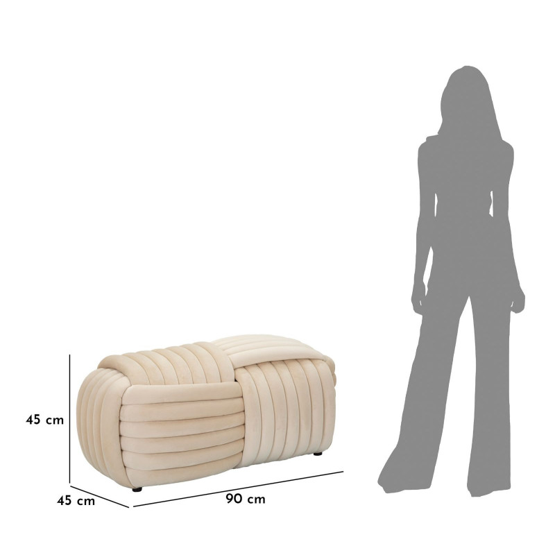 Panca Softy Crema cm 90x45x45