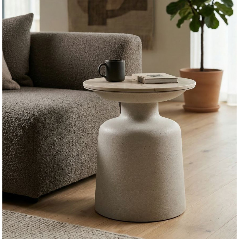 Tavolinetto White Fush cm ø 40x47