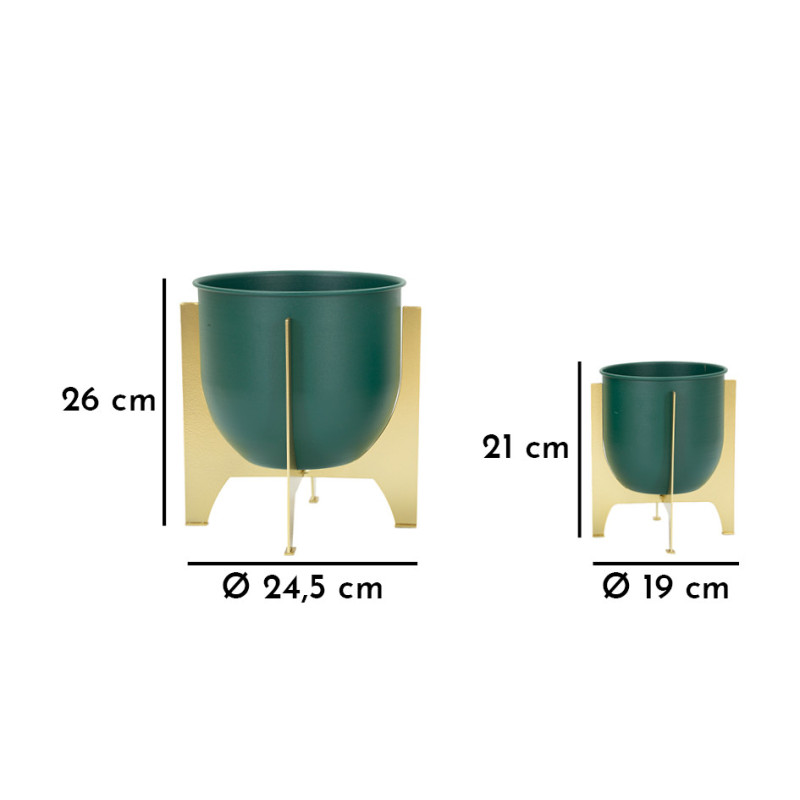 Porta Vasi Grent Shet Set 2 Pz cm ø 24,5x26-19x21