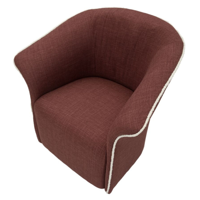 Poltrona Girevole Siena Bordeaux cm 83,5x66x80 (seduta Altezza cm 42)