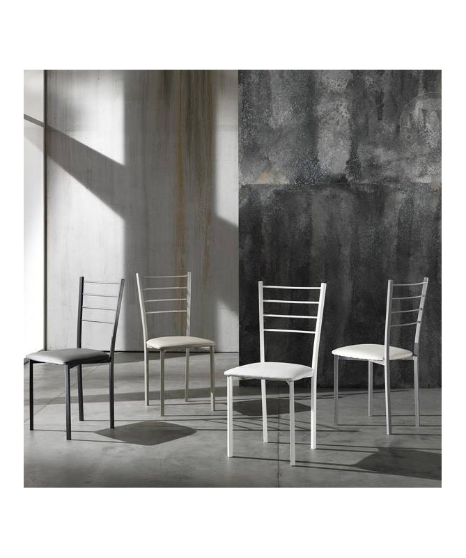 Sedia Just in pelle sintetica- set da 4 grigio