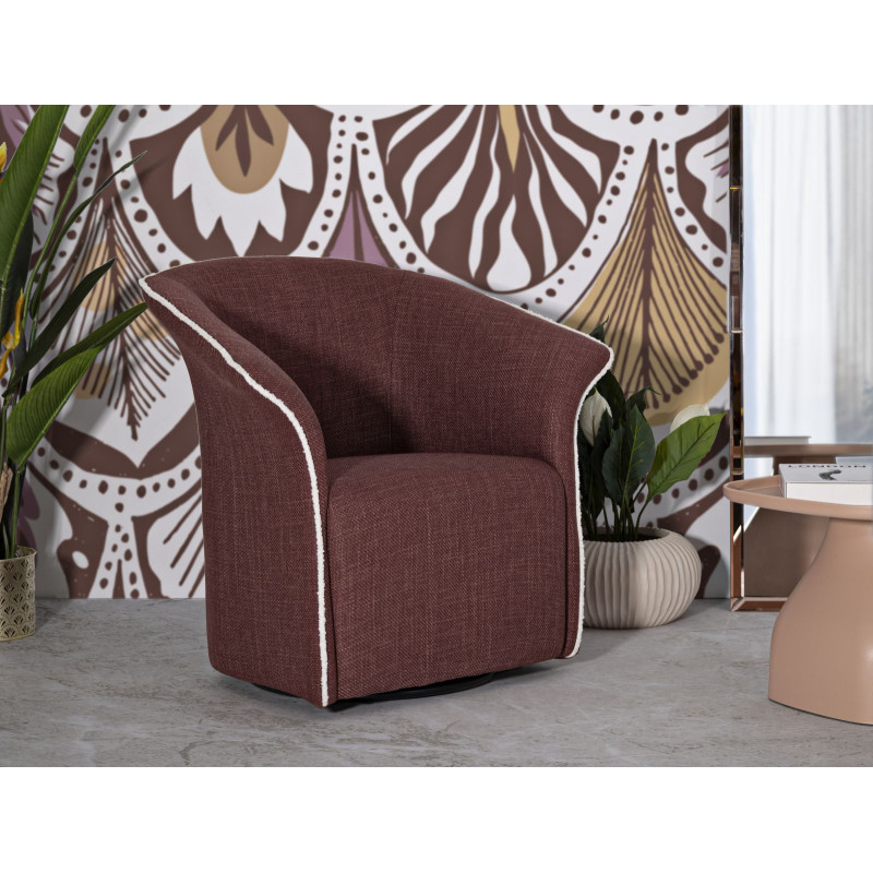 Poltrona Girevole Siena Bordeaux cm 83,5x66x80 (seduta Altezza cm 42)
