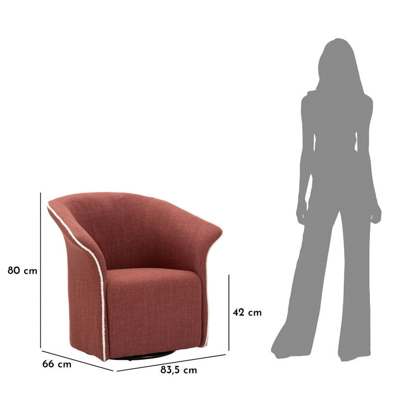 Poltrona Girevole Siena Bordeaux cm 83,5x66x80 (seduta Altezza cm 42)