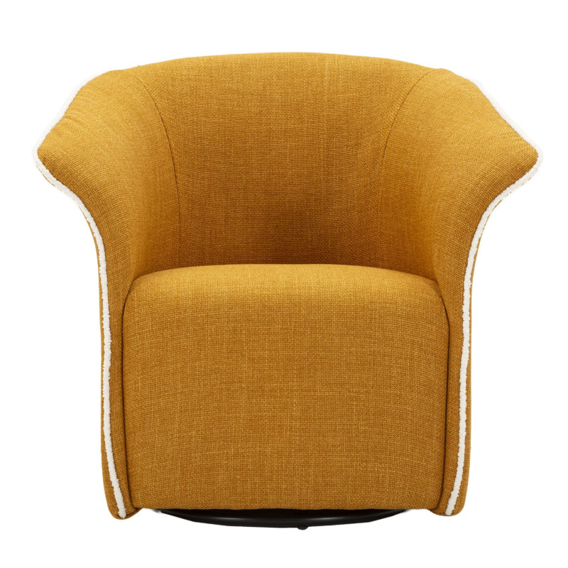 Poltrona Girevole Siena Senape cm 83,5x66x80 (seduta Altezza cm 42)