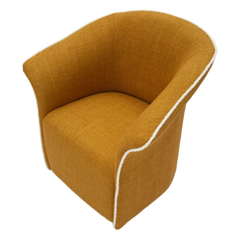 Poltrona Girevole Siena Senape cm 83,5x66x80 (seduta Altezza cm 42)
