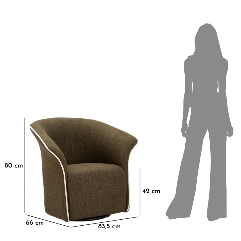 Poltrona Girevole Siena Verde cm 83,5x66x80 (seduta Altezza cm 42)