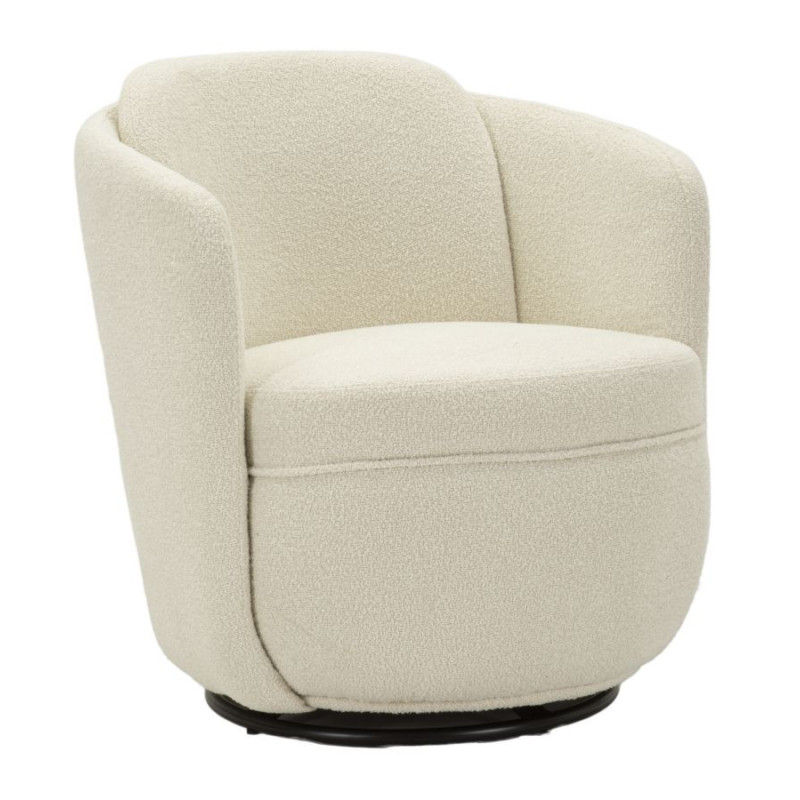 Poltrona Girevole Torino Crema cm 70x72x75 (altezza Seduta cm 44,5)
