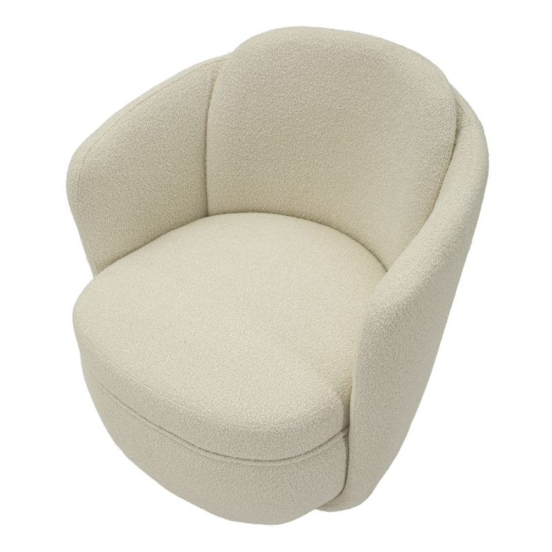 Poltrona Girevole Torino Crema cm 70x72x75 (altezza Seduta cm 44,5)