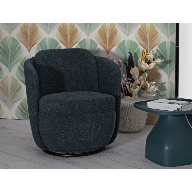 Poltrona Girevole Torino Ottanio cm 70x72x75 (altezza Seduta cm 44,5)