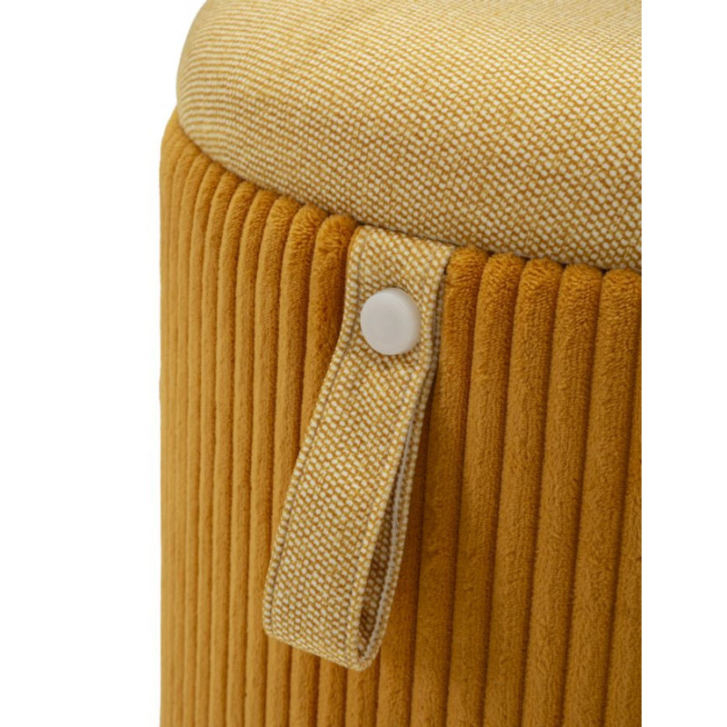 Puff Con Contenitore Bolzano Senape Set 2 Pz cm ø 38x38-32x28
