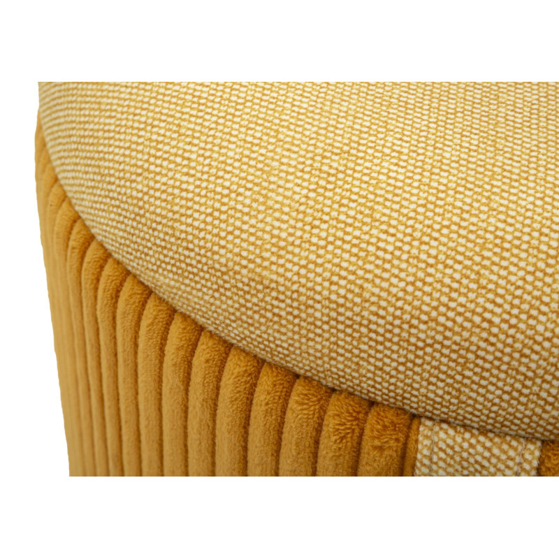 Puff Con Contenitore Bolzano Senape Set 2 Pz cm ø 38x38-32x28