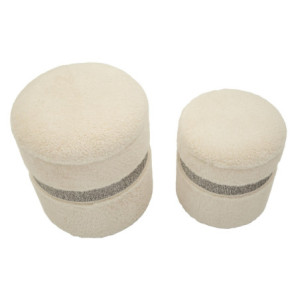 Zoom Puff Con Contenitore Saint-moritz Crema Set 2 Pz cm ø 40x47-32x38
