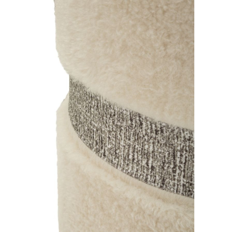 Puff Con Contenitore Saint-moritz Crema Set 2 Pz cm ø 40x47-32x38