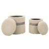 Puff Con Contenitore Saint-moritz Crema Set 2 Pz cm ø 40x47-32x38