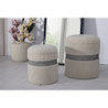 Puff Con Contenitore Saint-moritz Crema Set 2 Pz cm ø 40x47-32x38