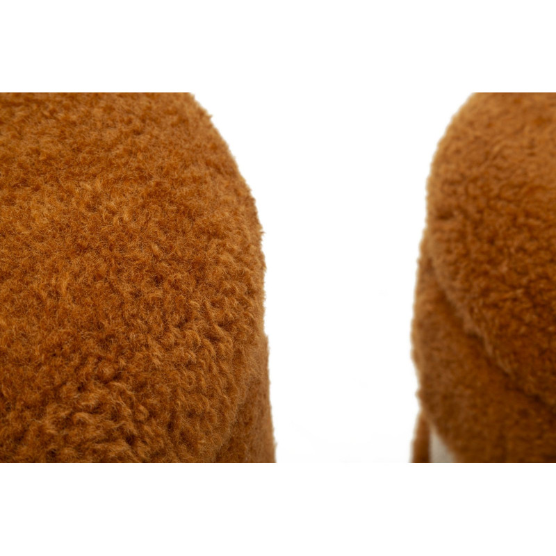 Puff Con Contenitore Saint-moritz Marrone Set 2 Pz cm ø 40x47-32x38