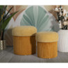 Puff Con Contenitore Aspen Senape Set 2 Pz cm ø 42x44-35x37