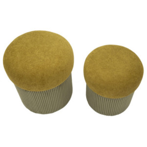Zoom Puff Con Contenitore Aspen Verde Set 2 Pz cm ø 42x44-35x37