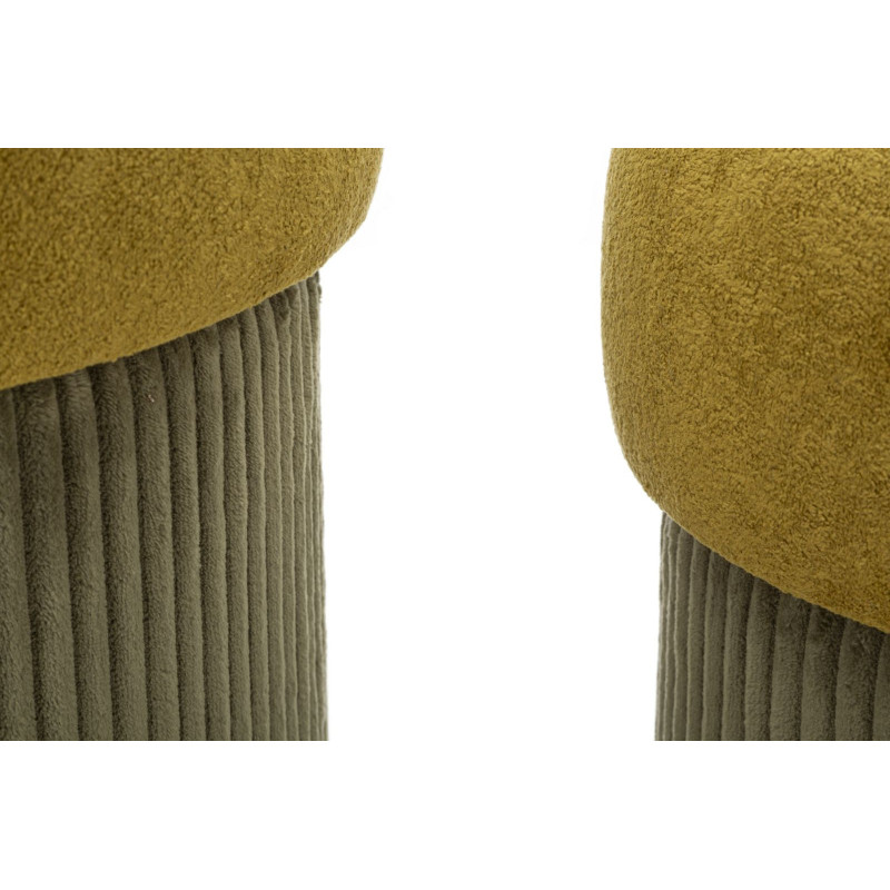 Puff Con Contenitore Aspen Verde Set 2 Pz cm ø 42x44-35x37
