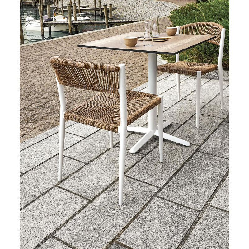 Piano tavolo HPL 70x70 rilievo legno Moia resistente outdoor