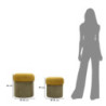 Puff Con Contenitore Aspen Verde Set 2 Pz cm ø 42x44-35x37