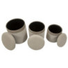 Puff Con Contenitore Cortina Crema Set 3 Pz cm ø 40,5x49,5-35x42-31x38