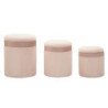Puff Con Contenitore Cortina Rosa Set 3 Pz cm ø 40,5x49,5-35x42-31x38