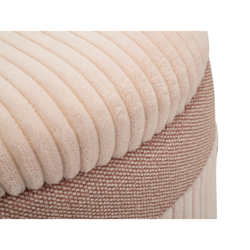 Puff Con Contenitore Cortina Rosa Set 3 Pz cm ø 40,5x49,5-35x42-31x38