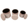 Puff Con Contenitore Cortina Rosa Set 3 Pz cm ø 40,5x49,5-35x42-31x38