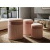 Puff Con Contenitore Cortina Rosa Set 3 Pz cm ø 40,5x49,5-35x42-31x38