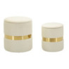 Puff Con Contenitore Sheffild Crema Set 2 Pz cm ø 37x42-28x35