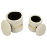 Puff Con Contenitore Sheffild Crema Set 2 Pz cm ø 37x42-28x35
