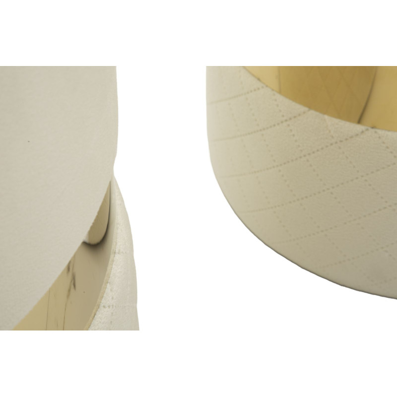 Puff Con Contenitore Sheffild Crema Set 2 Pz cm ø 37x42-28x35