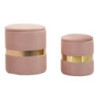 Puff Con Contenitore Sheffild Rosa Set 2 Pz cm ø 37x42-28x35