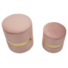 Puff Con Contenitore Sheffild Rosa Set 2 Pz cm ø 37x42-28x35