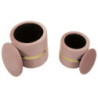 Puff Con Contenitore Sheffild Rosa Set 2 Pz cm ø 37x42-28x35