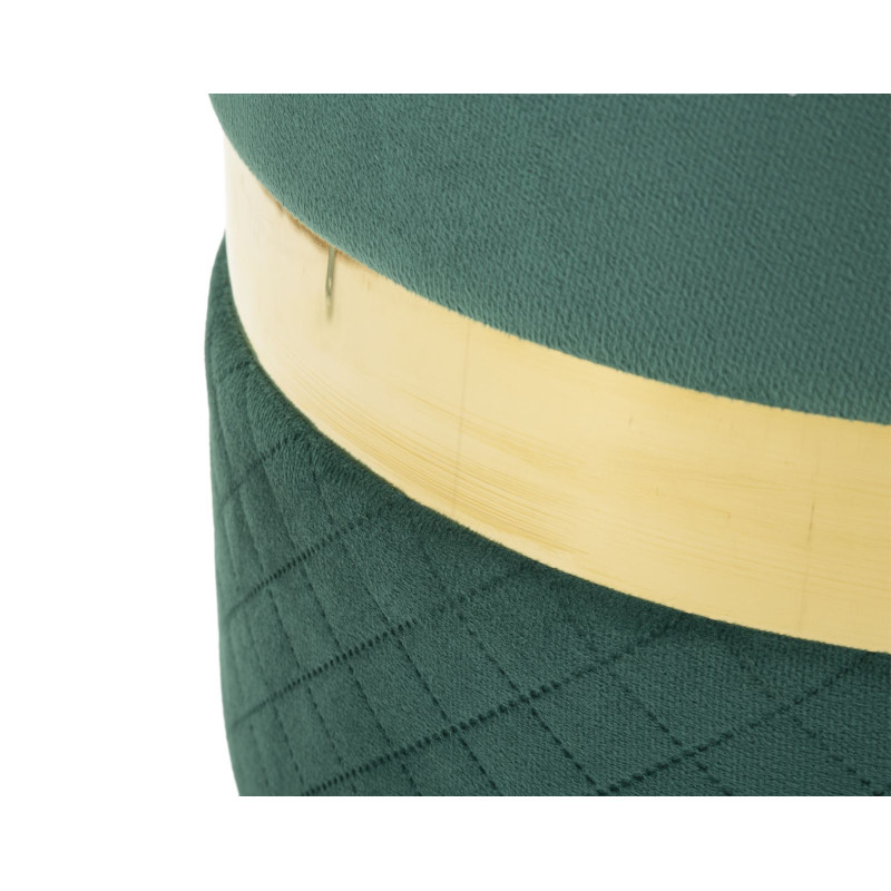 Puff Con Contenitore Sheffild Verde Set 2 Pz cm ø 37x42-28x35