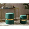 Puff Con Contenitore Sheffild Verde Set 2 Pz cm ø 37x42-28x35