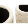 Puff Con Contenitore Shanty Crema Set 2 Pz cm ø 37x42-28x35