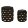 Puff Con Contenitore Shanty Nero Set 2 Pz cm ø 37x42-28x35