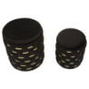Puff Con Contenitore Shanty Nero Set 2 Pz cm ø 37x42-28x35