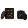 Puff Con Contenitore Shanty Nero Set 2 Pz cm ø 37x42-28x35