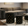Puff Con Contenitore Shanty Nero Set 2 Pz cm ø 37x42-28x35