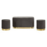 Panca Con Contenitore E Sgabelli Shopy Grigia Set 3 Pz cm 80x37x42-29x35